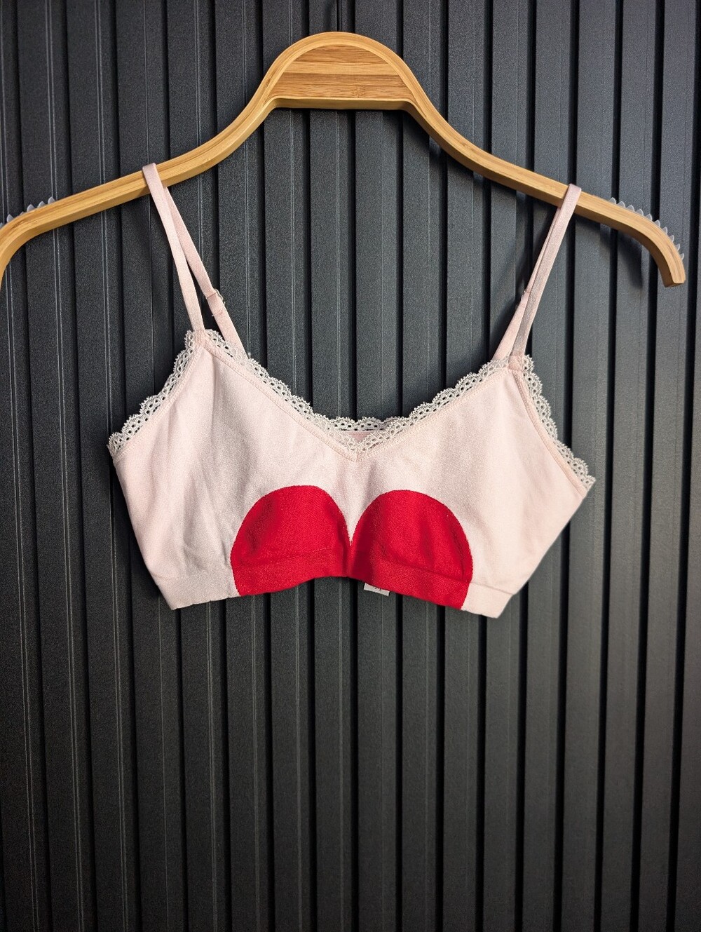 Victoria's Secret Pink And Red Heart Bralette Size S